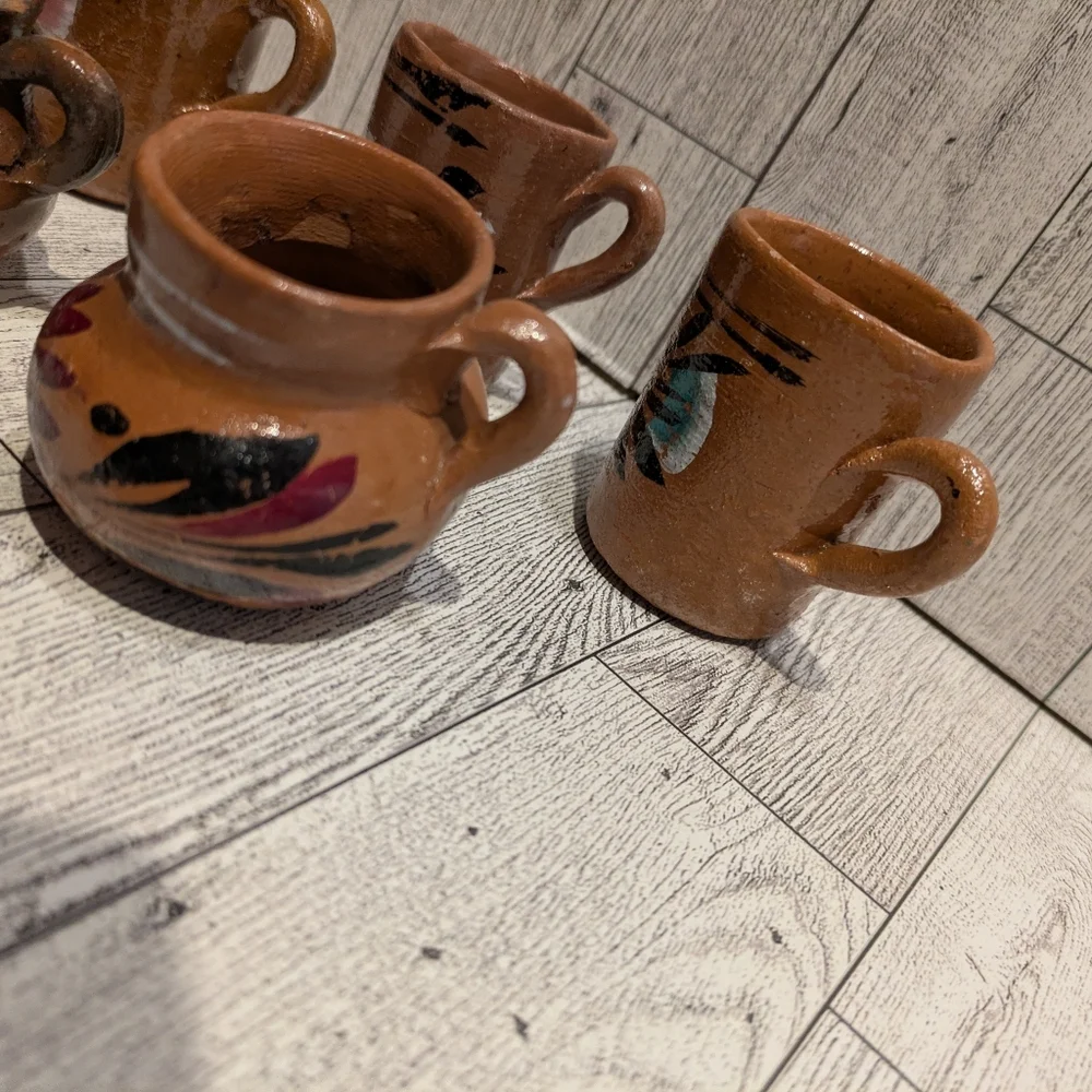 Handcrafted Brown Ceramic Mug Set
